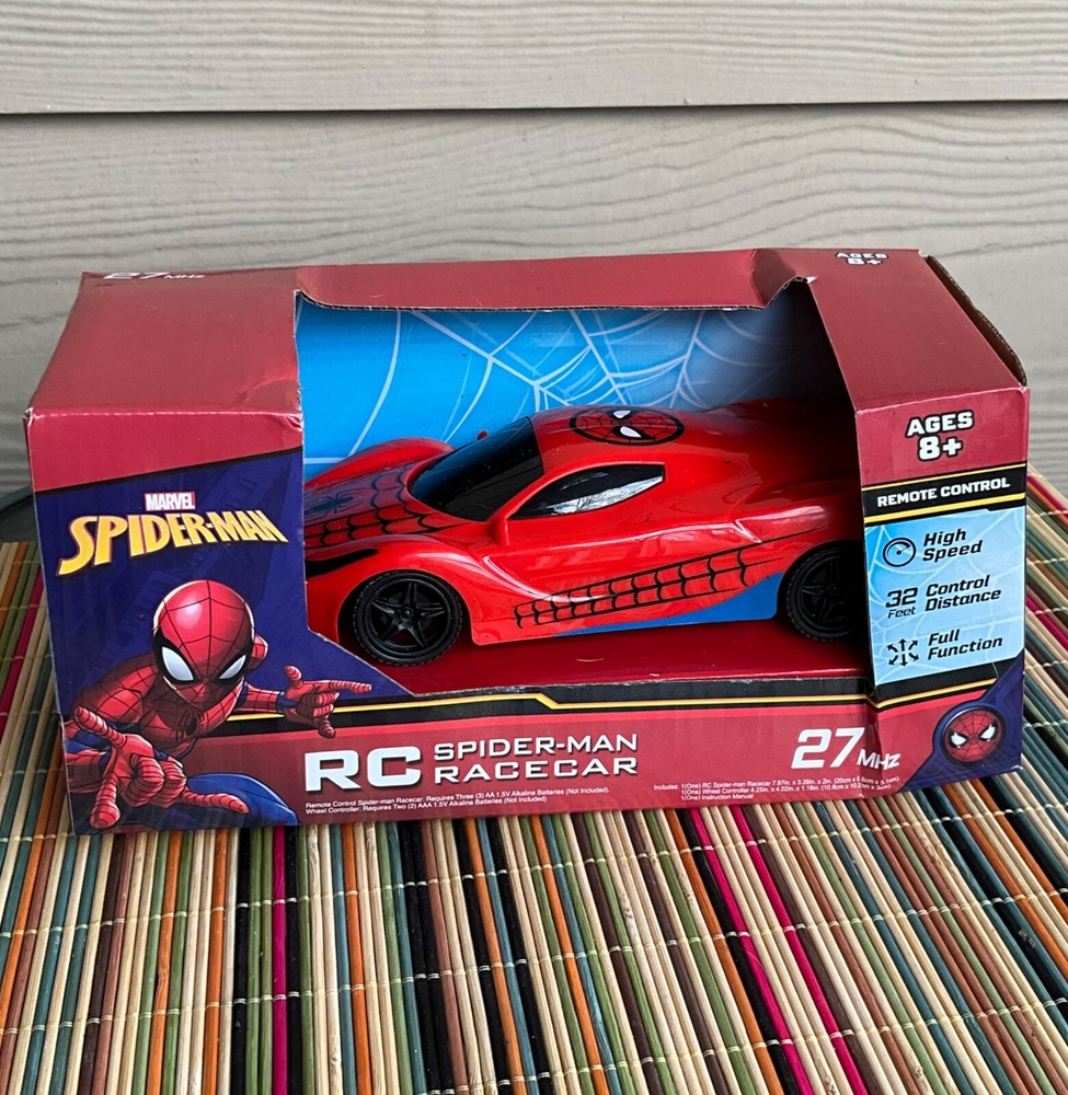 Spider-Man RC Race Car High Speed 32ft Distance Full Function Ages 8+ Marvel