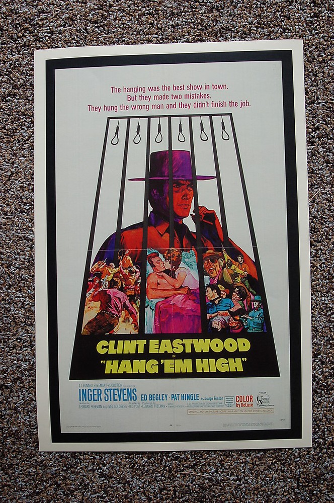 Hang Em High Lobby Card Movie Poster Clint Eastwood