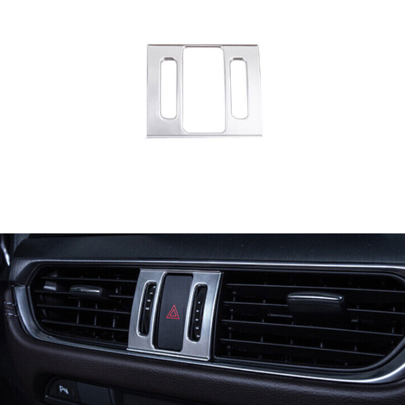 Matte Silver Emergency Light Switch Panel Trim for 2016-2017 Mazda 6 Atenza 1PCS