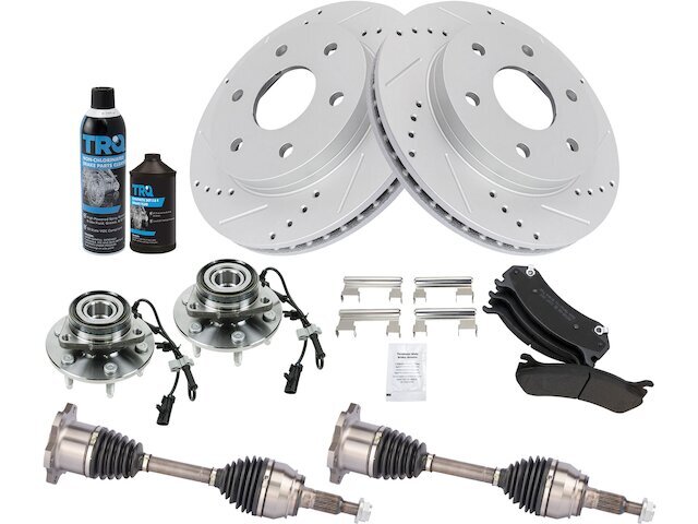 Front TRQ Brake Pad Rotor Axle Wheel Hub Kit fits GMC Yukon 2001-2006 34YPGM
