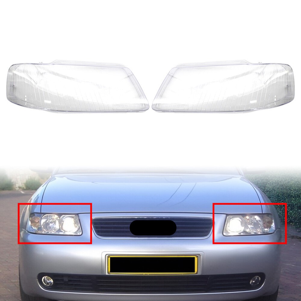 1 Pair Transparent Car Auto Headlight Headlamp Lens Cover For Audi A3 2001-2003