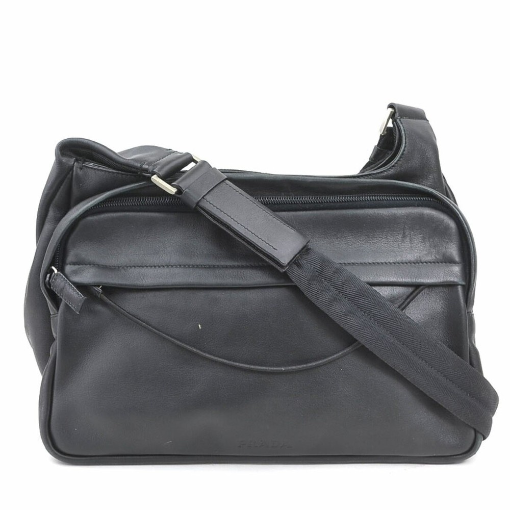 RARE PRADA Black Nylon Unisex Shoulder Bag Free Used h31340k