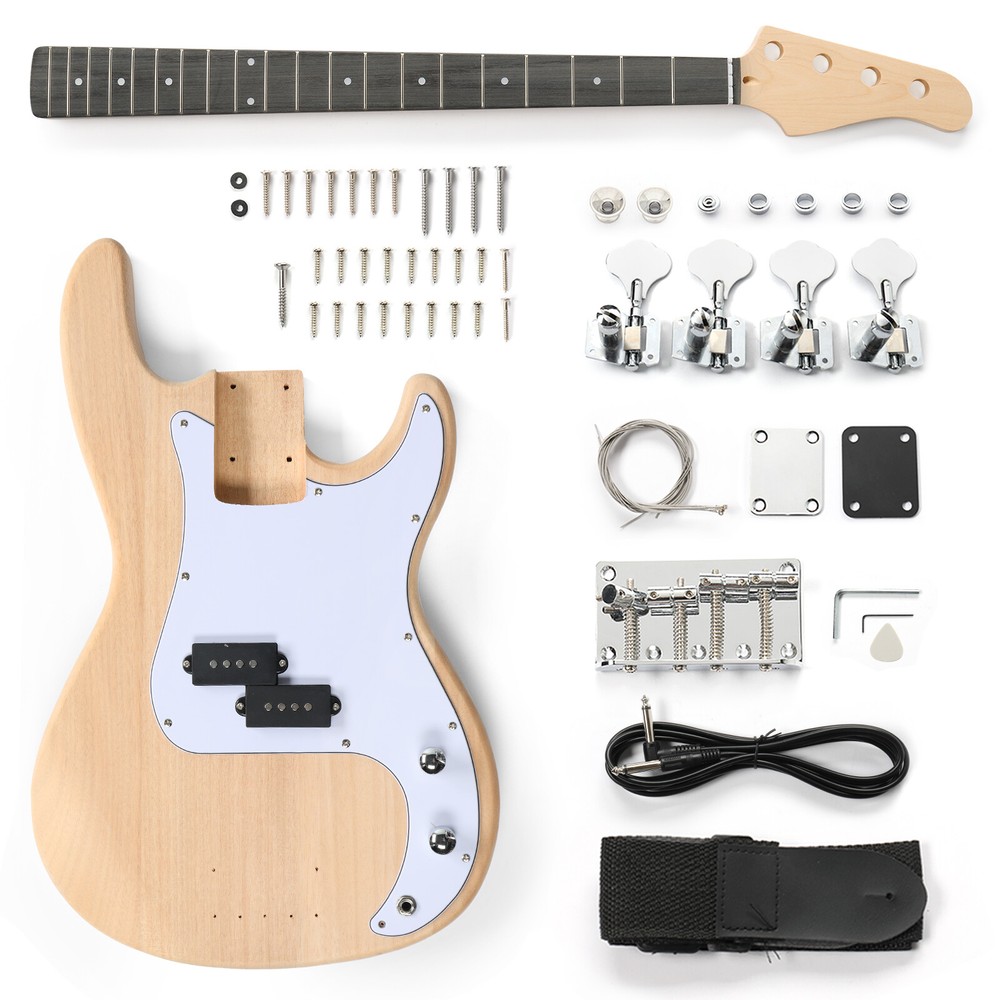 DIY GP Electric Guitar Kit Beginner Kit 4 String - Mahogany Body,Maple Neck