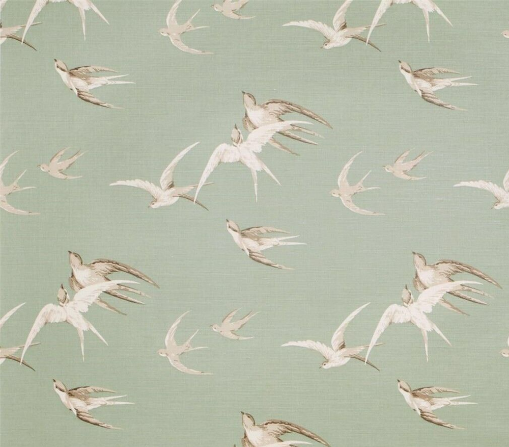 SANDERSON CURTAIN FABRIC DESIGN Swallows 5 METRES PEBBLE LINEN MIX