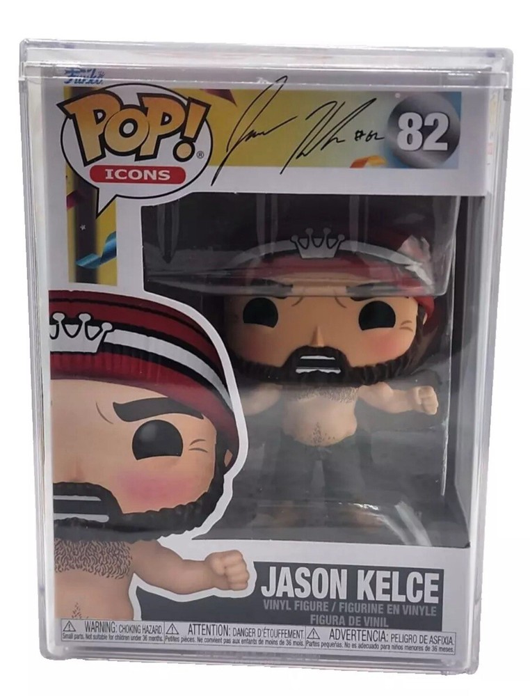 Funko Pop! Icons Jason Kelce #82 Shirtless w/Premium Hard Case - Rare