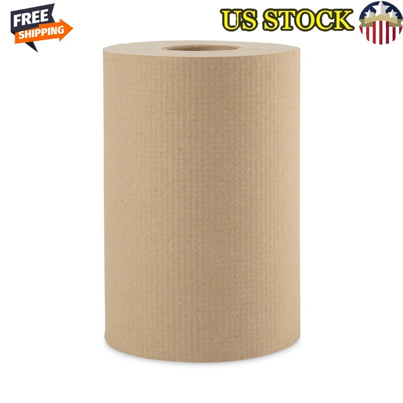 Durable Hardwound 1-Ply Commercial Paper Towels 350ft 12 Rolls Absorbent Towels