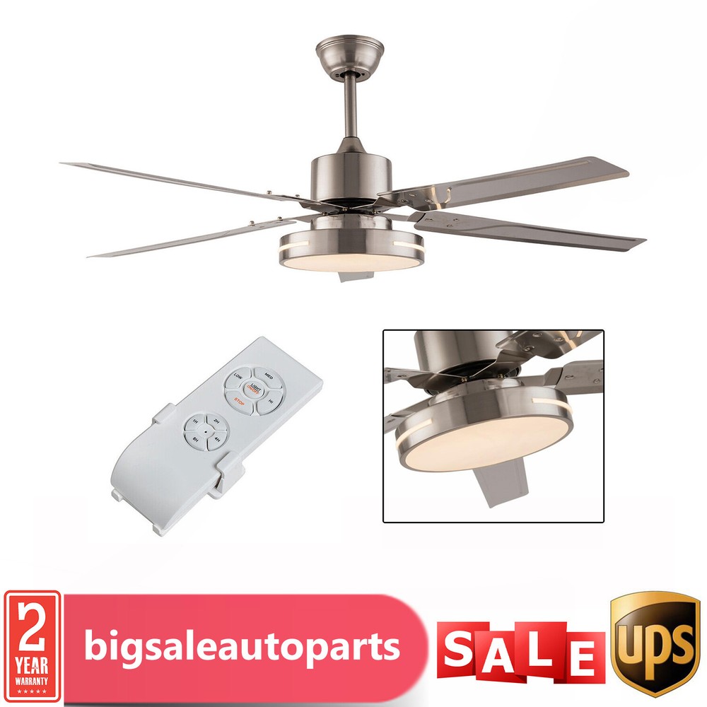 48-Inch Ceiling Fan with Light 4 Blades Dimmable LED Remote Control Timer