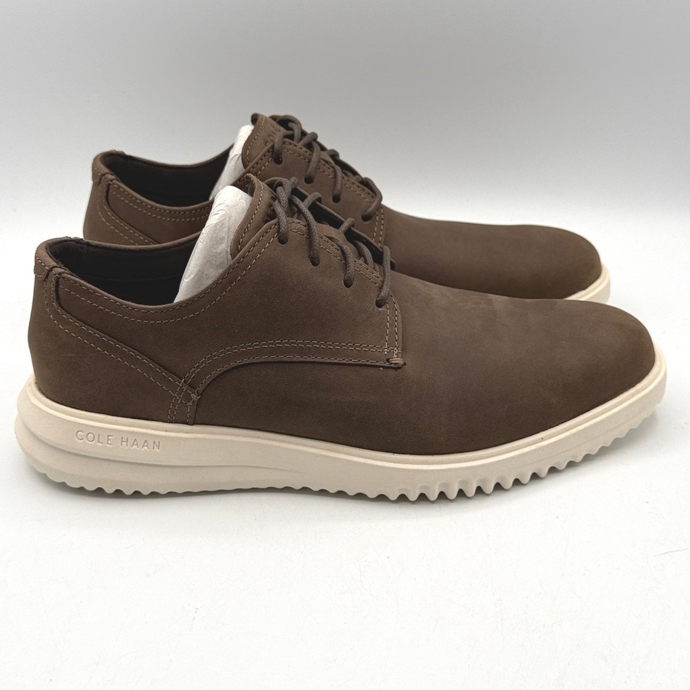 Cole Haan GRND+ Plain Toe OX Mens 8.5 Riverstone Brown Nubuck Leather C40389