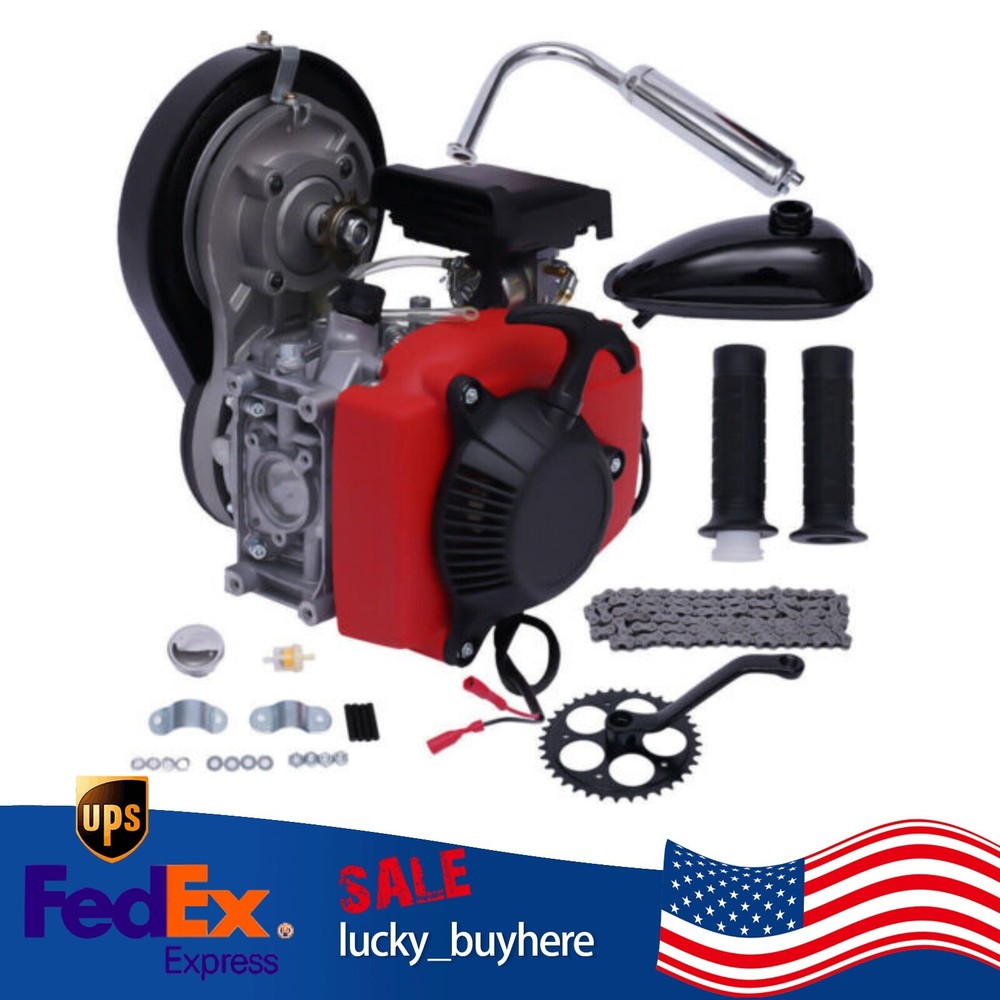 4-Stroke Gas Cycle Bike Engine Kit Petrol Motorized Bicycle Motor Full Set 49CC