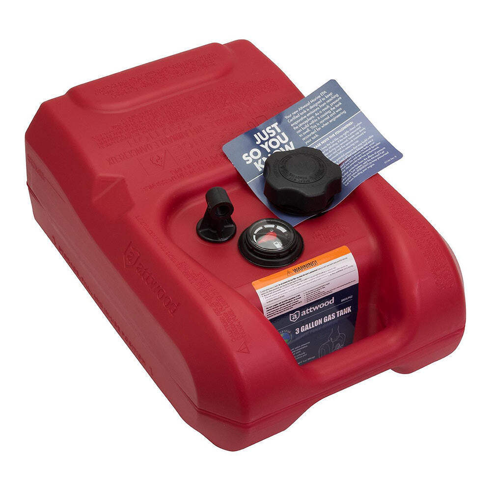 Attwood 3-Gallon Portable Fuel Tank with Built-In Gauge 8803LPG2