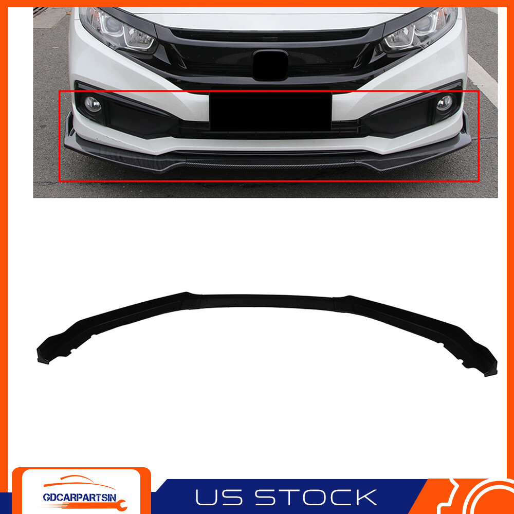 UnPainted Black Front Bumper Lip For 2016–2021 Honda Civic