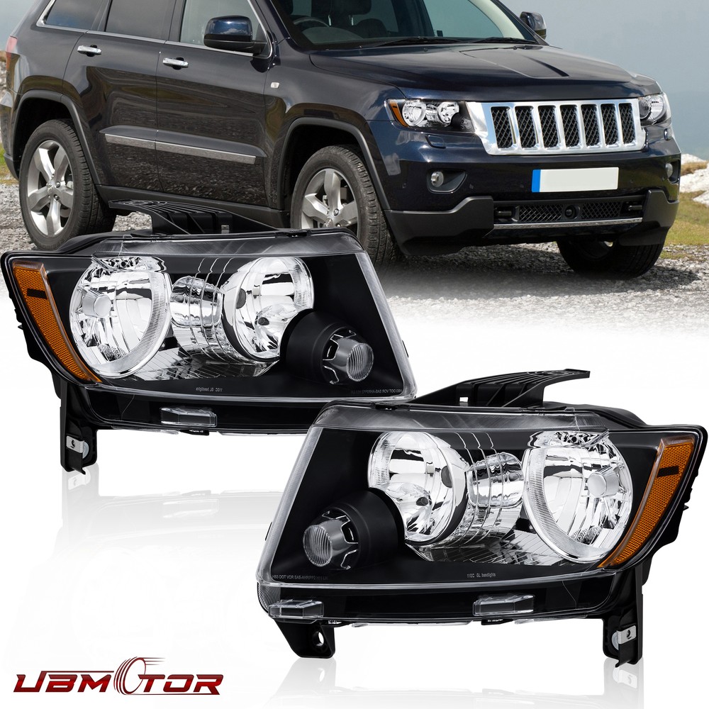 2PCS Halogen Headlights for 2011-2017 Jeep Grand Cherokee & Compass  