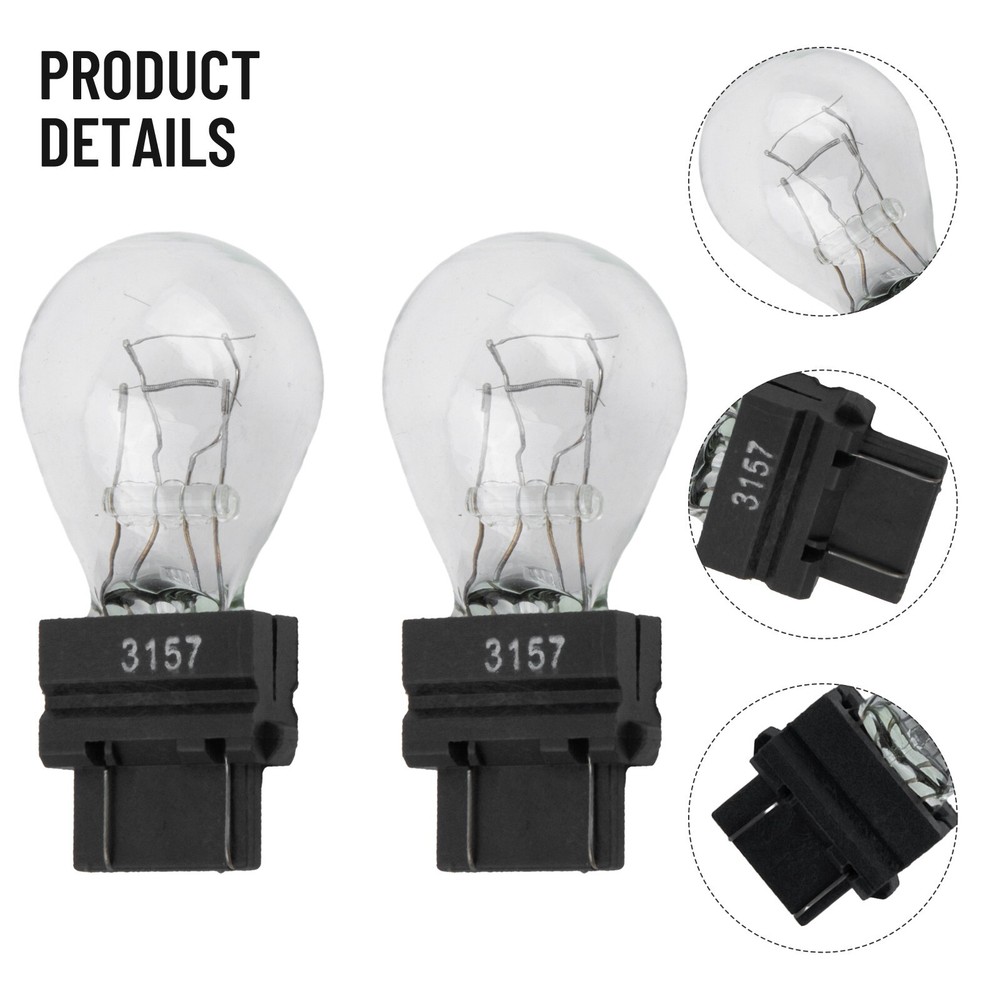 2 Pack 3157 12V 21/5W Clear Shell Tail Signal Brake Light-Bulbs Replacement NEW