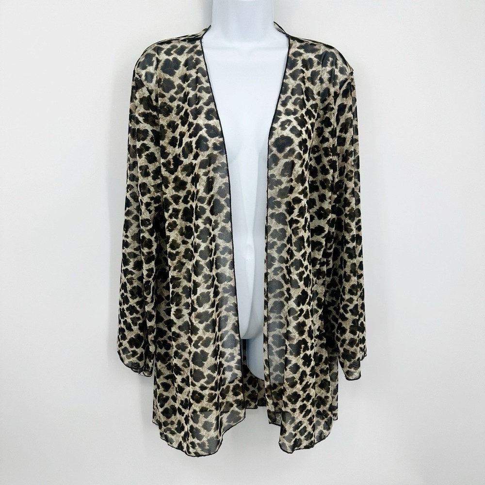 Light Heart Leopard Kimono Size Small Boho Festival Lightweight Sheer
