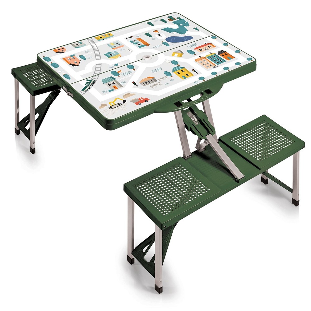 ONIVA Play Town Foldable Picnic Camping Outdoor Table with Umbrella Hole