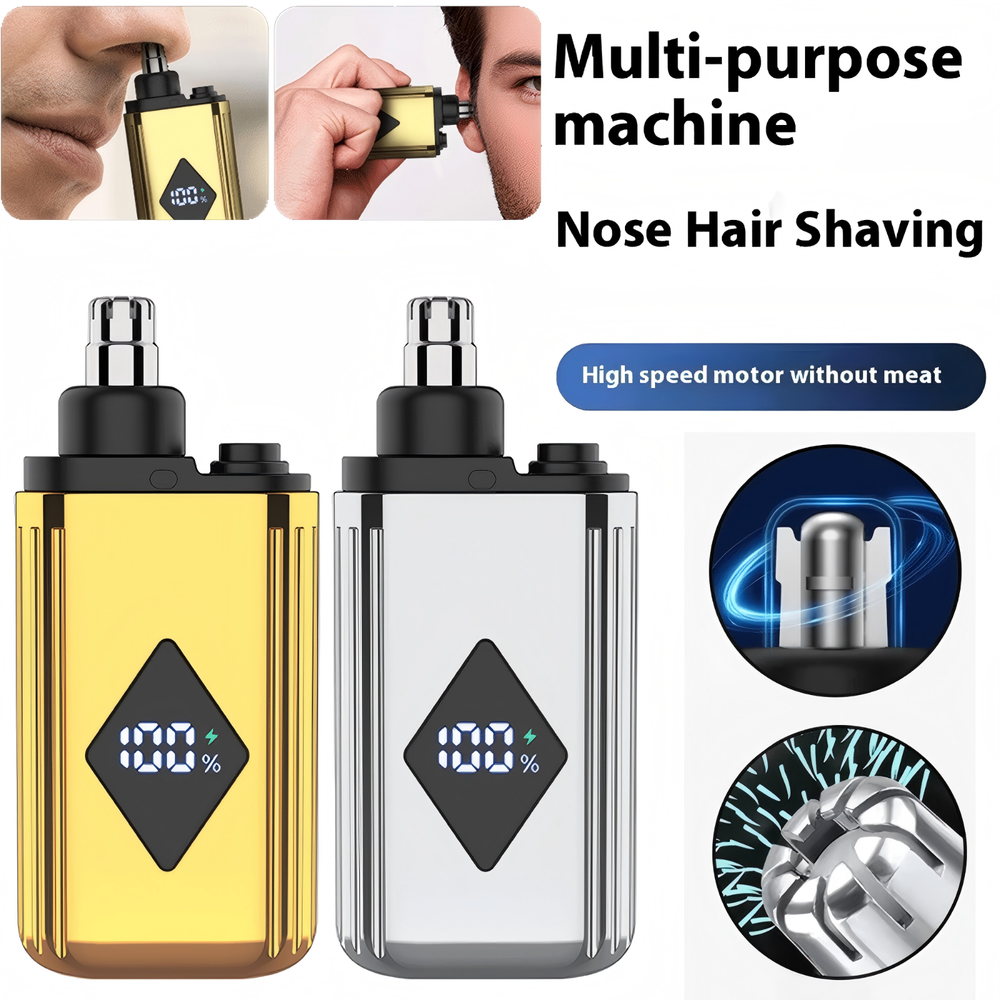 USB Rechargeable Nose Hair Trimmer with LED Display Mini BK