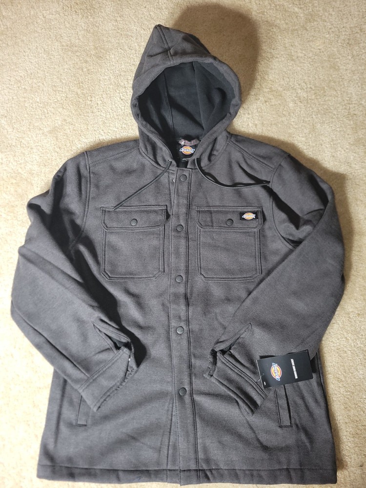 NWT Dickies Mens Bonded Shirt Jacket Black, Sz M, XL