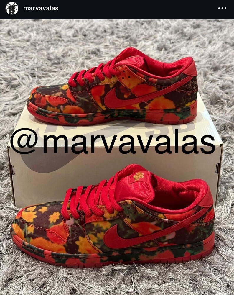 Nike SB Dunk Low Wizard Of Oz Poppy Field. Mens 5.5 / Womens 7