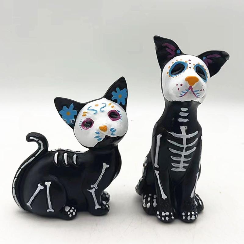 Figurines Animal Ghost Dog Resin Smooth Small Modern Multicolor Free Stand Decor