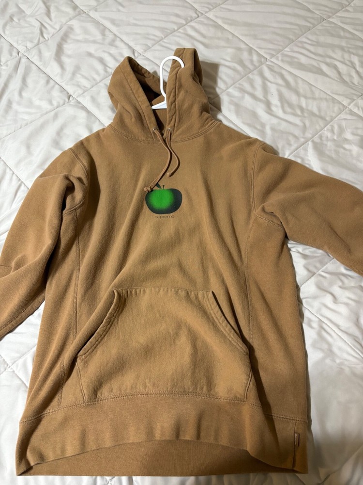 Supreme SS19 Green Apple Pullover Hoodie Sweatshirt Brown Men's Medium