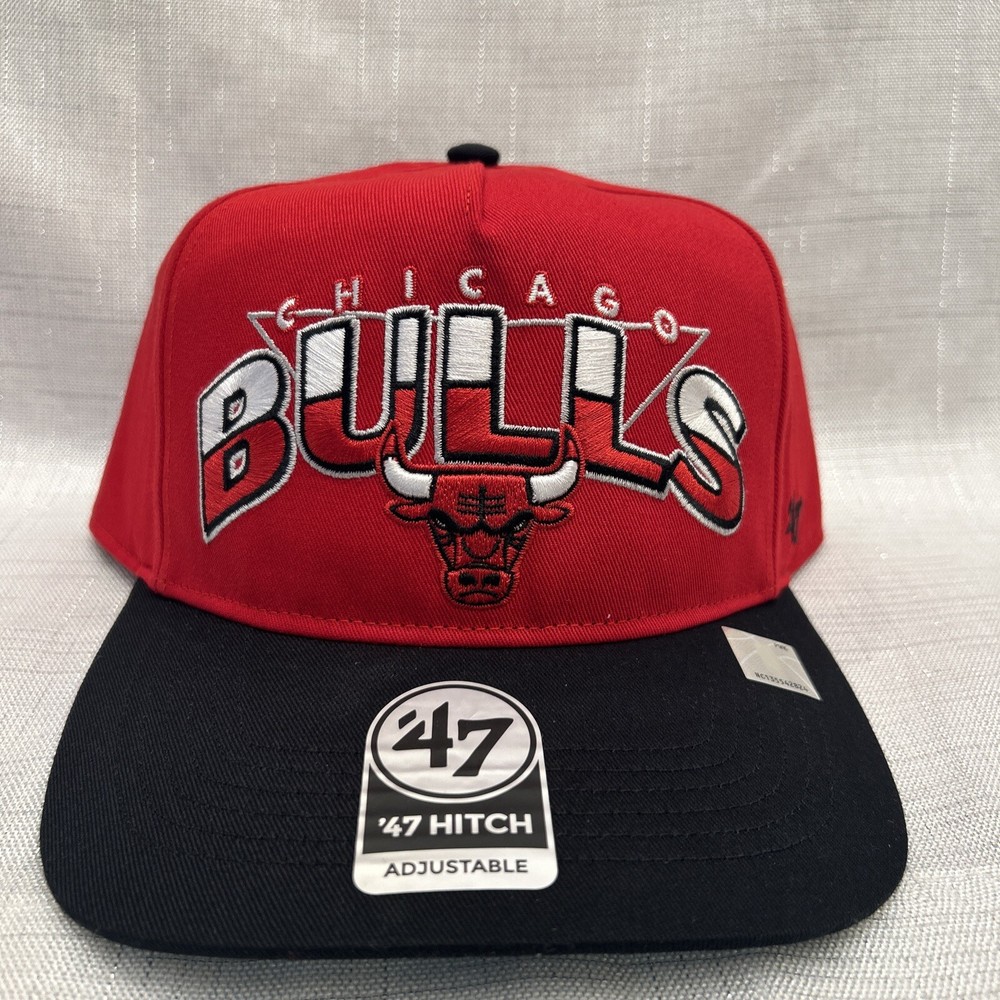 NWT '47 Brand Chicago Bulls Retro Wave Logo Black Hitch Snapback Hat
