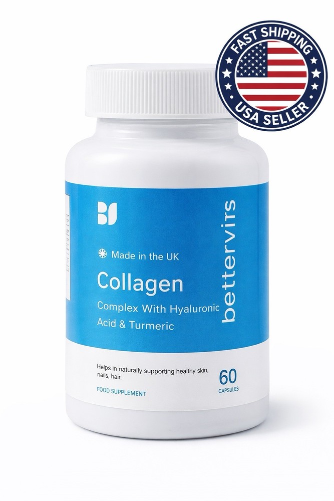BetterVits Collagen Complex 60 Capsules – Hyaluronic Acid & Turmeric