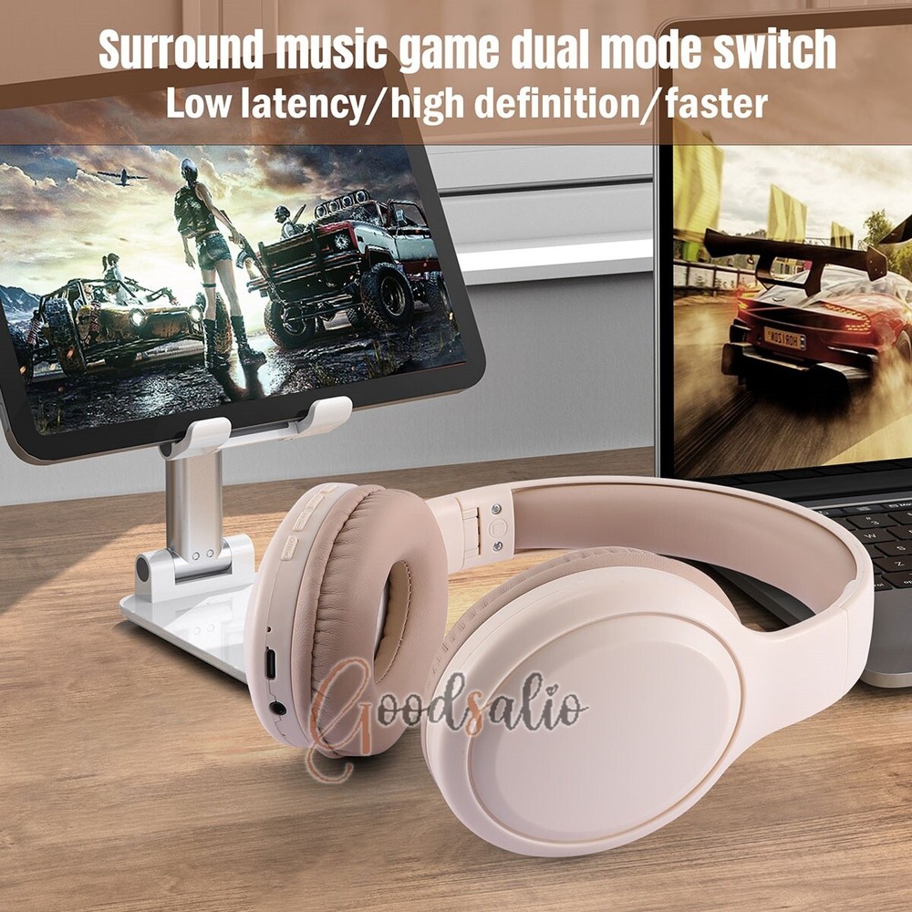 Over-Ear Wireless Bluetooth Headset Foldable Microphone Call Long Battery Life