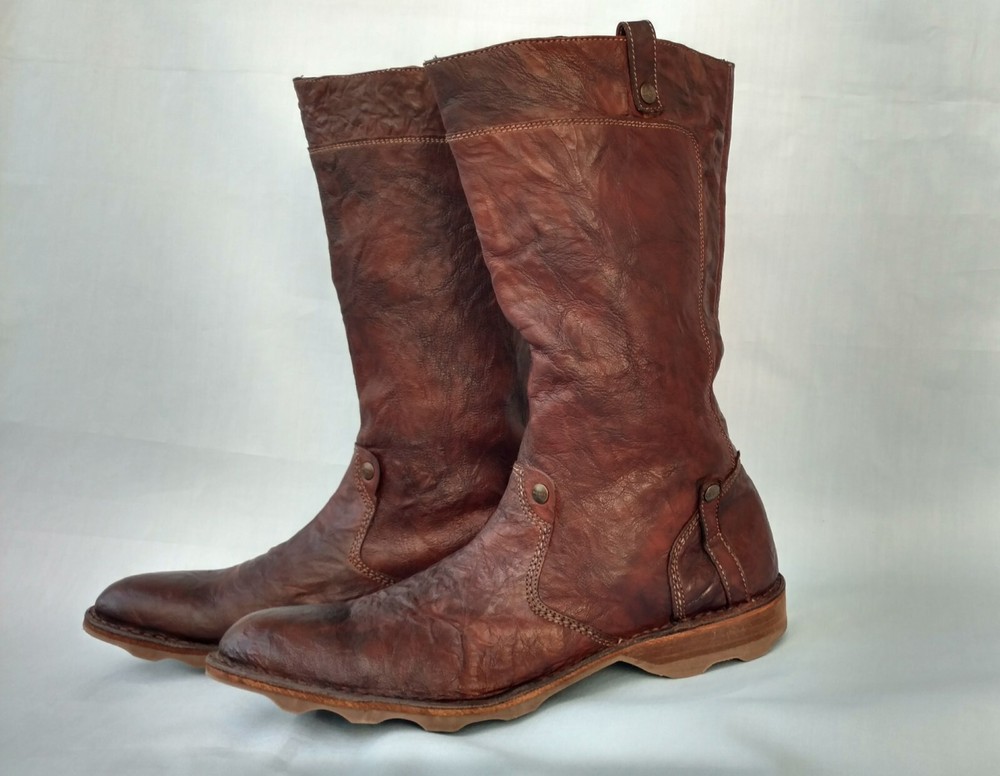 Diesel High Biker Cowboy Boots Mens US 10.5 Narrow Brown
