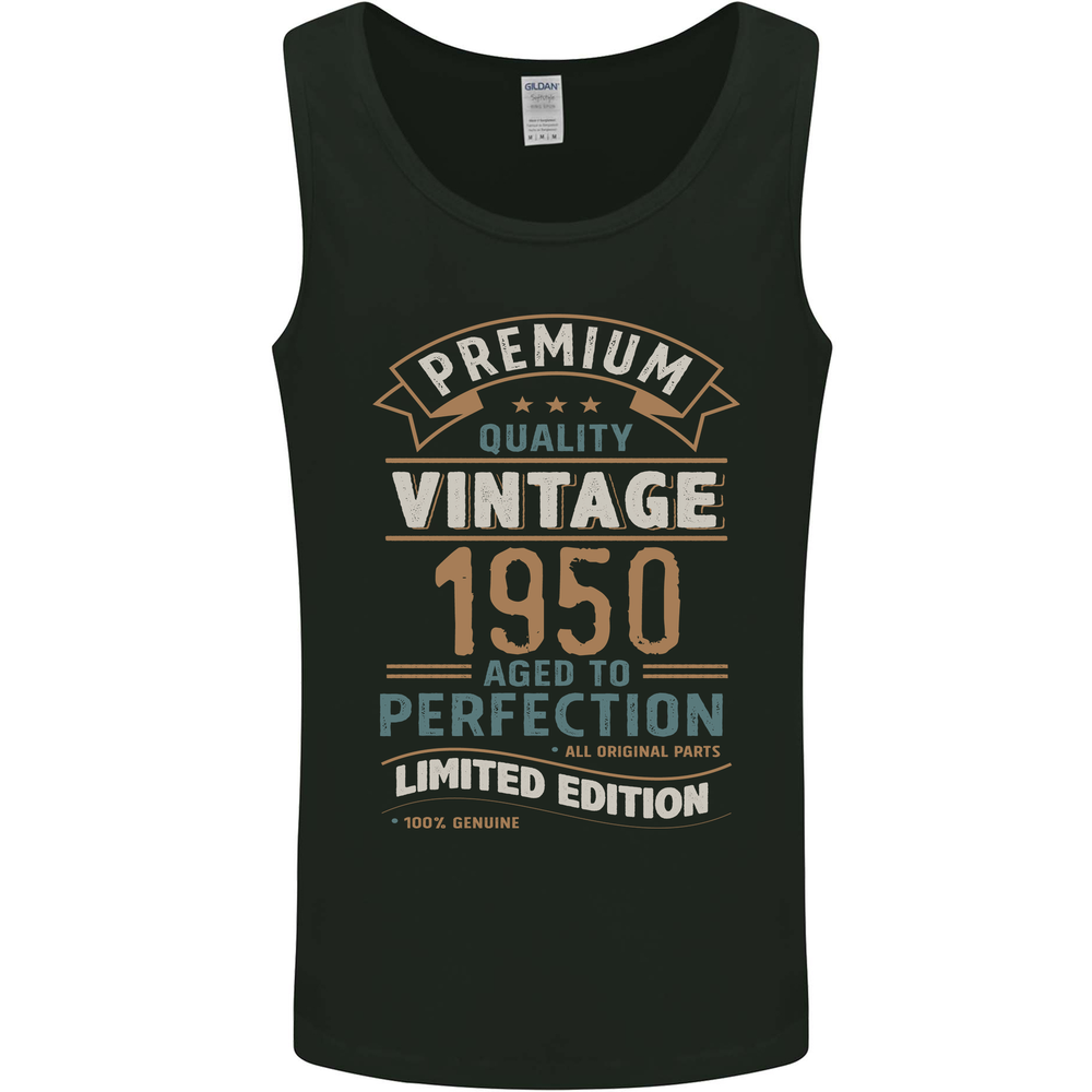 Premium Vintage 75th Birthday 1950 Mens Vest Tank Top