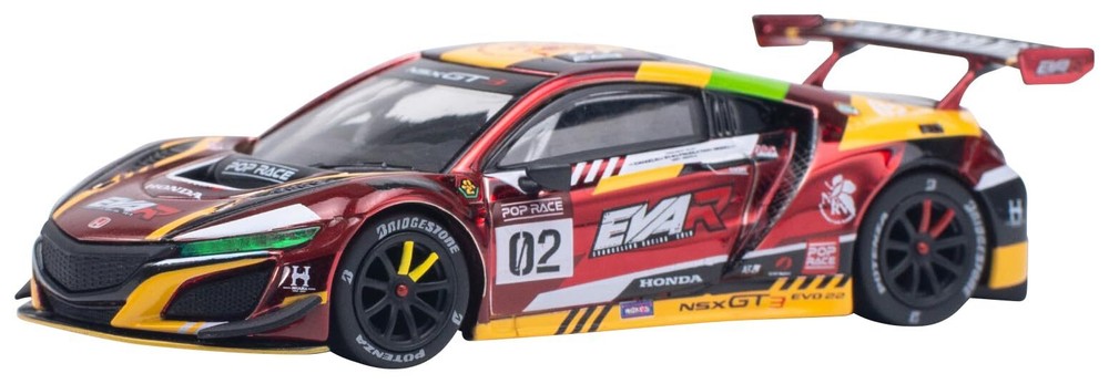 POP RACE 1/64 Honda NSX GT3 EVO22 EVA RT Model-02 Diecast Car