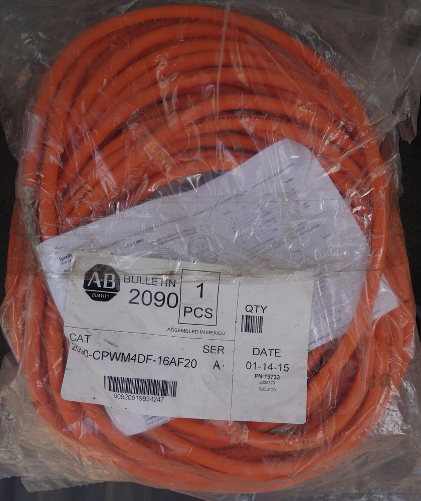 Allen Bradley 19733 Series A-B Bulletin 2090 Wire Cable 2090-CPWM4DF-16AF20 NOS