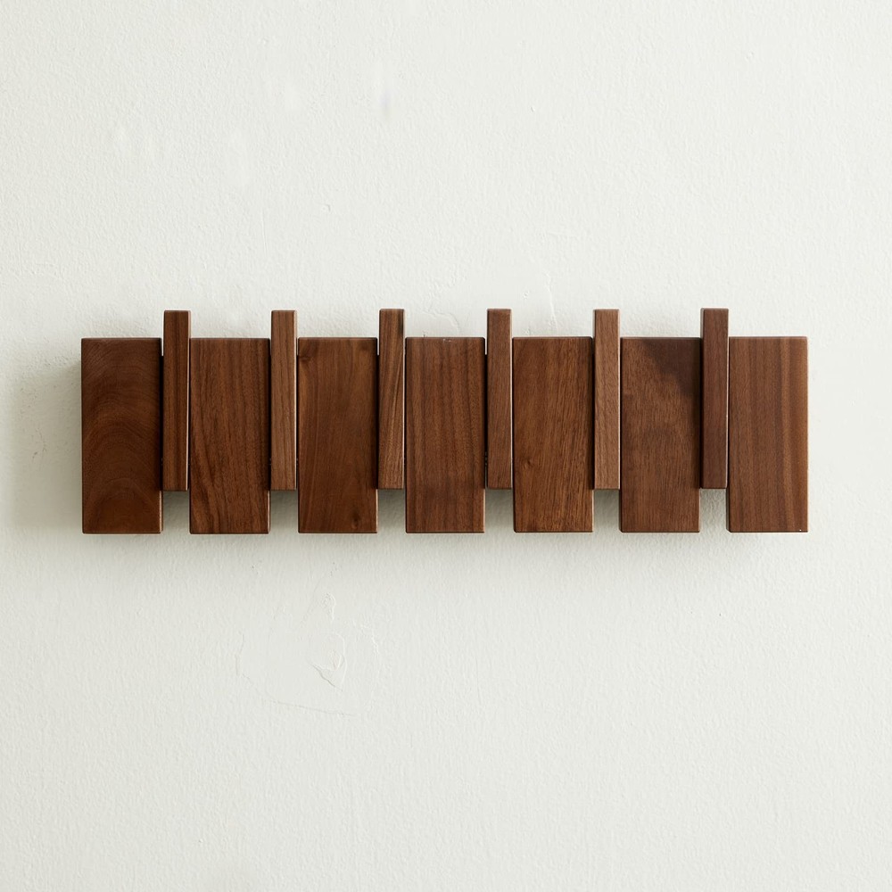 Heavy Duty Wood Wall Mount Coat Rack with Hooks for Coats and Hats
