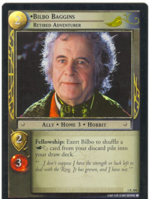 Lord Of The Rings CCG FotR Foil Card 1.R284 Bilbo Baggins Retired Adventurer