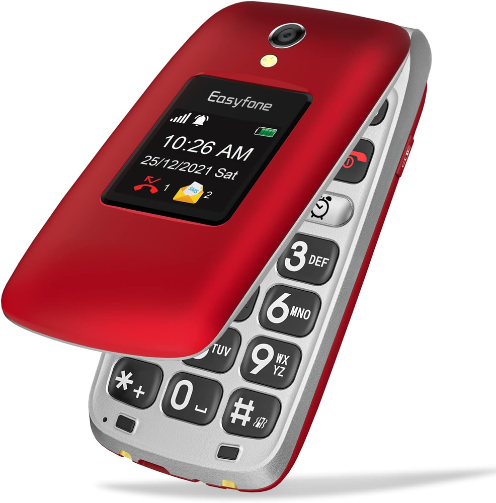 Prime-A1 Pro 4G Easy-To-Use Flip Cell Phone, 2.4'' HD Display, Big Buttons, Clea
