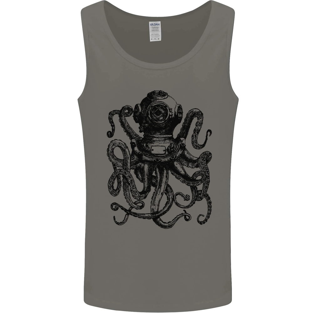 Scuba Octopus Diver Dive Diving Mens Vest Tank Top