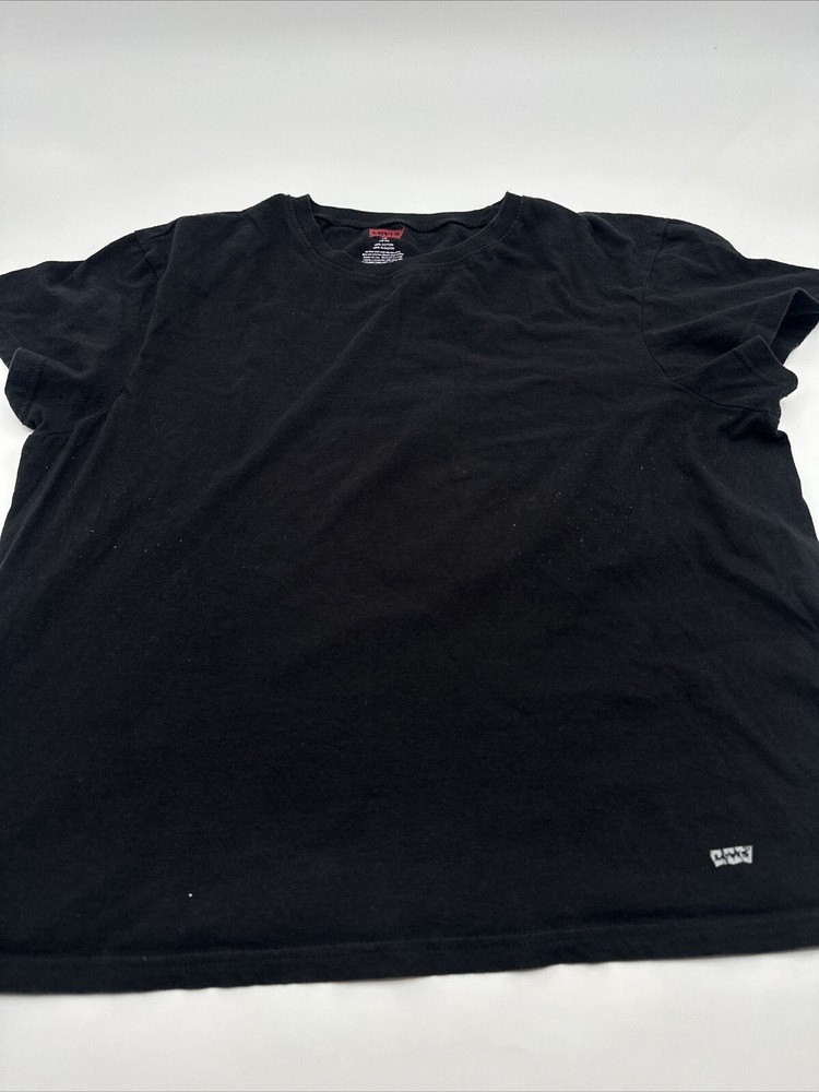 Levi’s T-Shirt Men Large Black Solid Round Neck ..#17882
