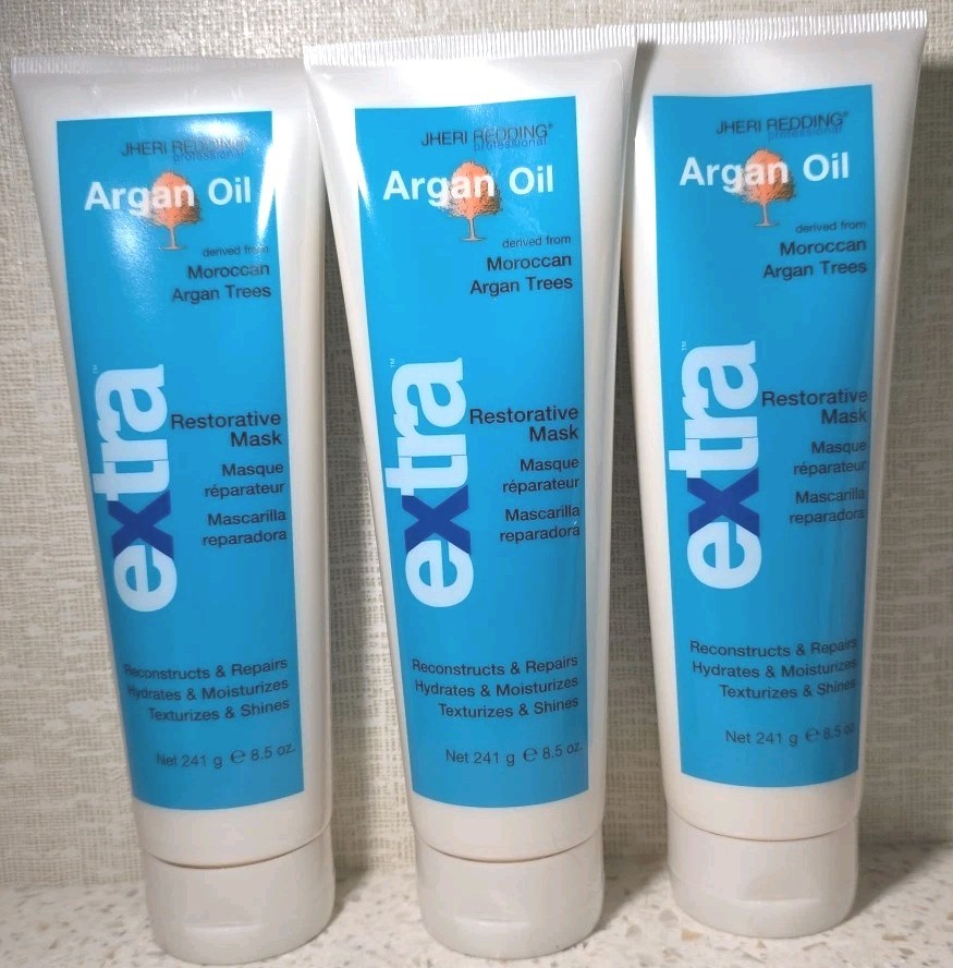 3-Pack Jheri Redding Argan Oil Restorative Hair Mask 8.5oz New Sealed