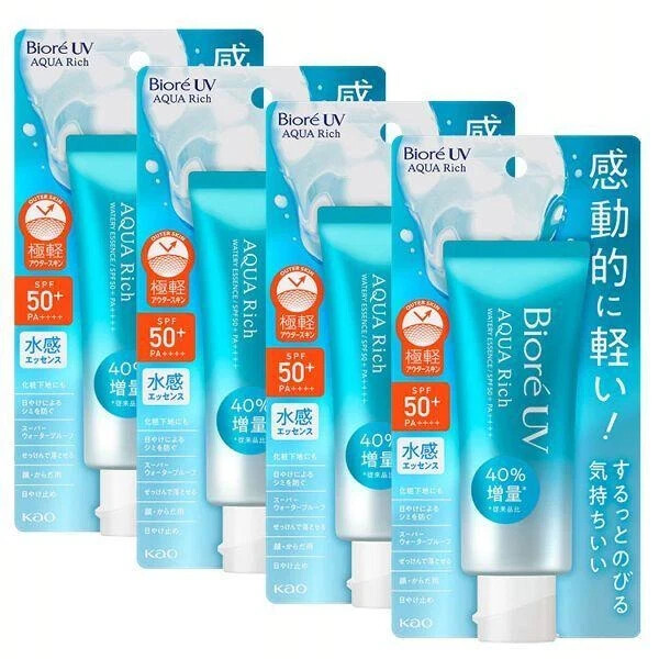 4 PACK KAO Biore UV Aqua Rich Watery Sunscreen 70g SPF50+/PA++++ Fast Ship