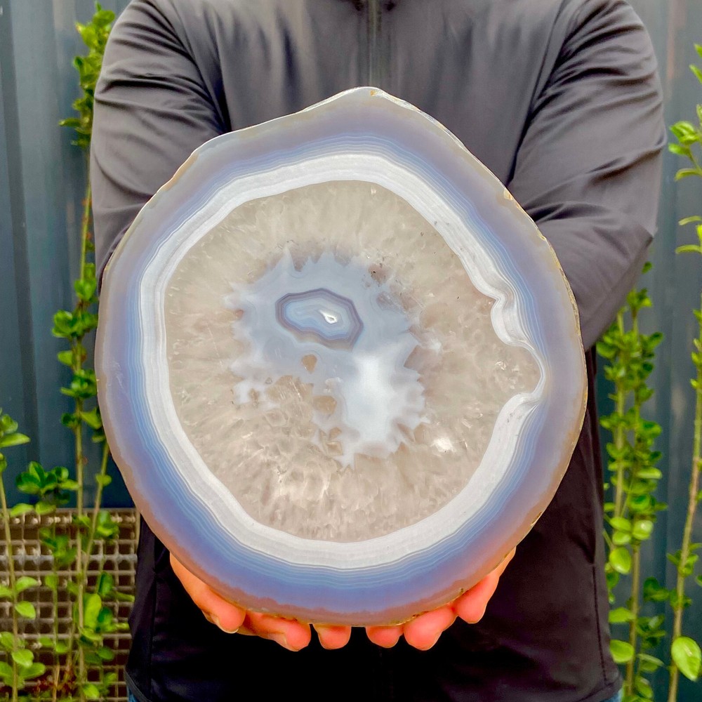 1.6LB Natural Agate Geode Slab Quartz Crystal Mineral Specimen for Reiki Healing