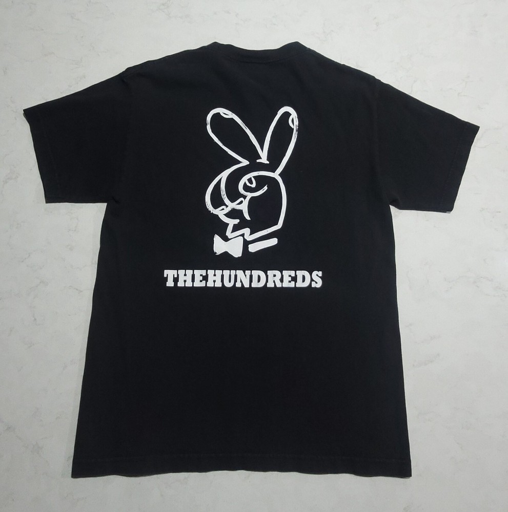 The Hundreds Playboy Bunny Ears Graphic Black T-shirt Men’s Size M NWOT