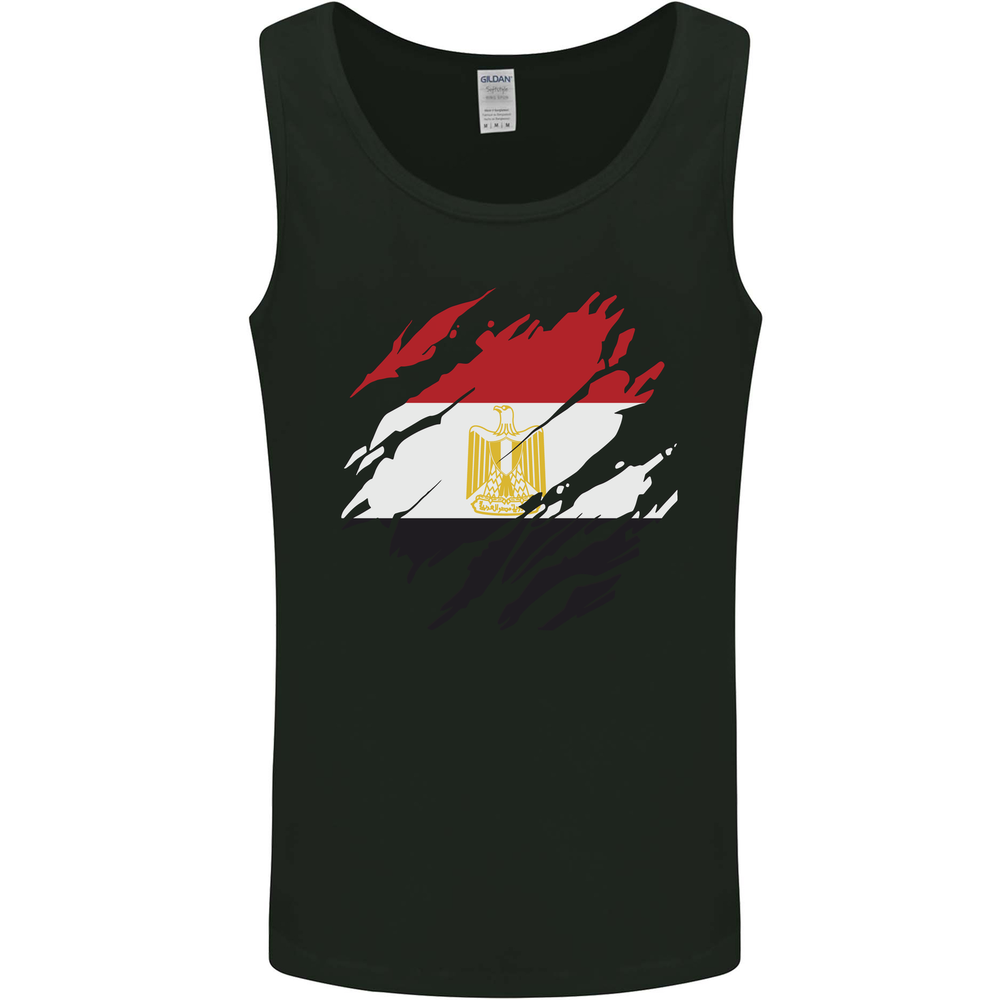 Torn Egypt Flag Patriotic Football Tank Top for Men on Egyptian Day