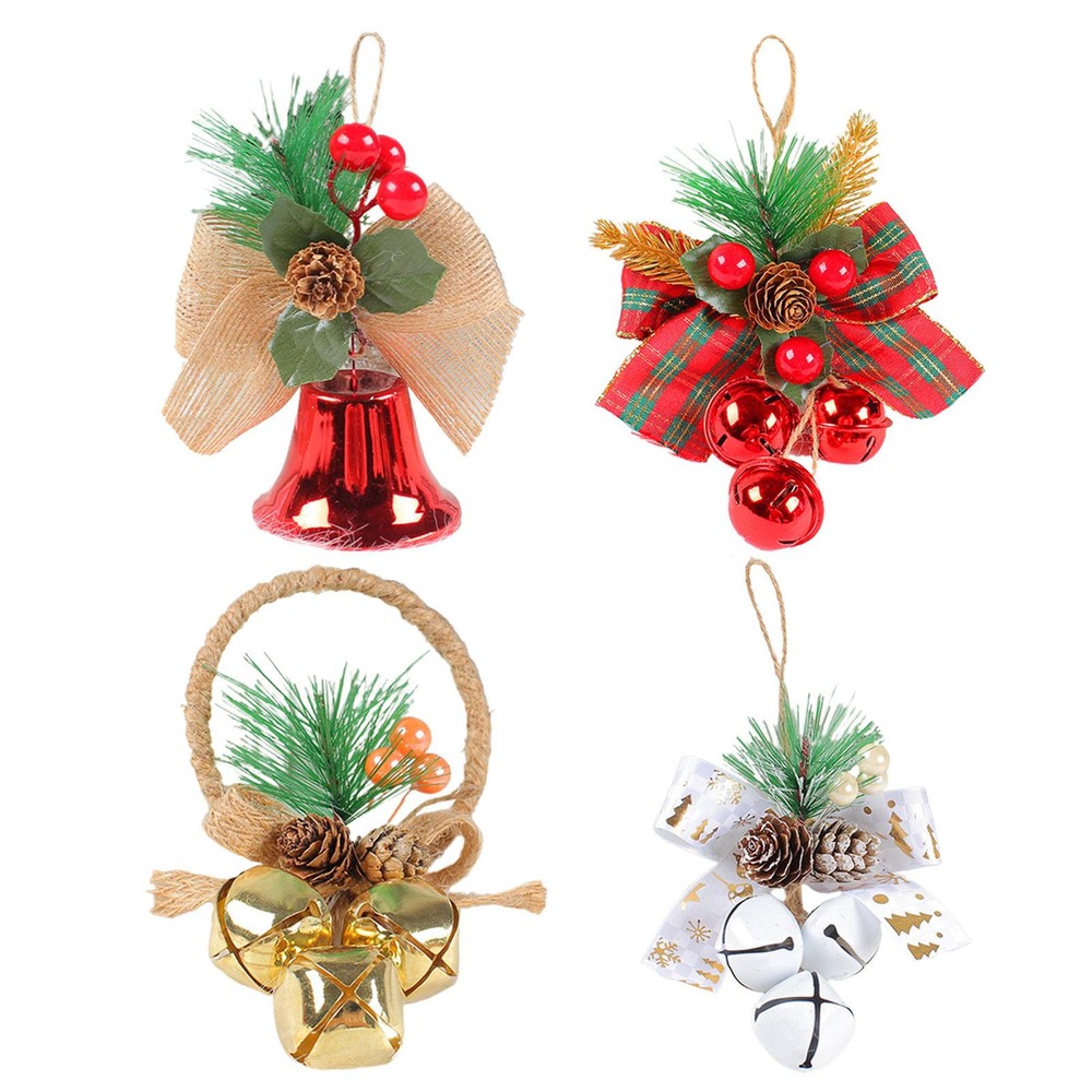 1/4pcs Bell Pendant Craft Hanging Christmas Tree Bells Decoration Xmas Decor