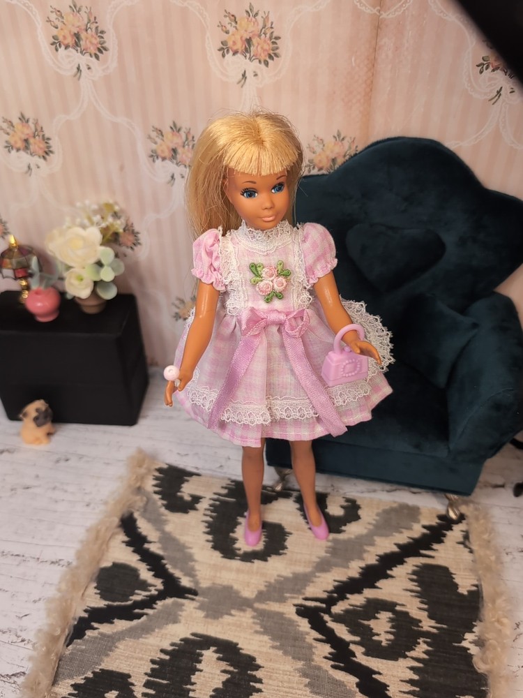 Vintage Barbie / Skipper Clone Outfit - Dress, Shoes, Purse, Lollipop