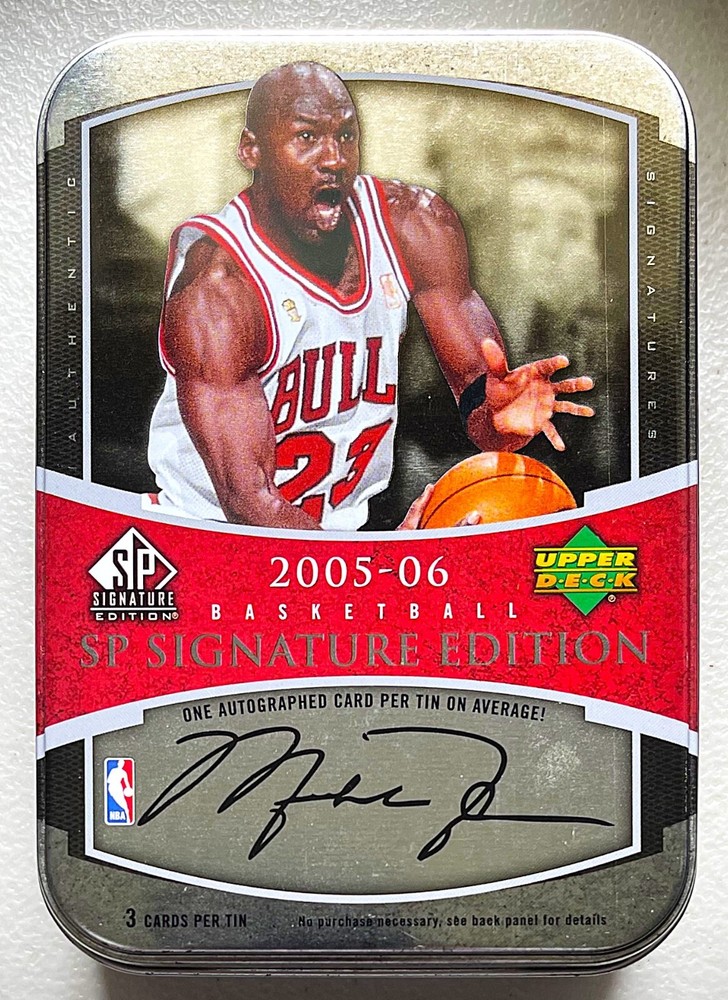 2005-06 SP Signature Edition Michael Jordan Facsimile Auto Empty Tin Excel. Cond