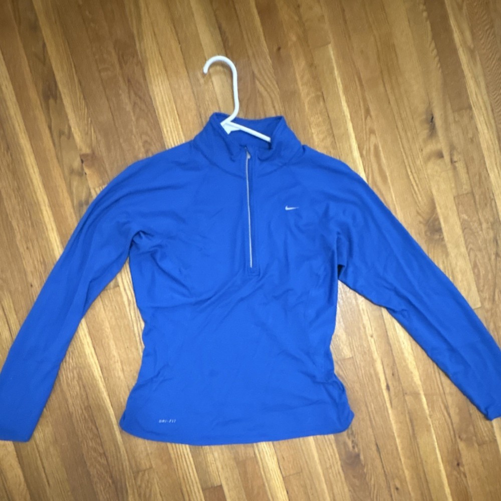 Nike Dri-FIT Women's Blue Long Sleeve 1/4 Zip Pullover Athletic Top S