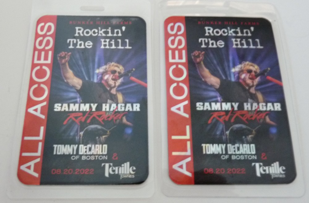 Sammy Hagar 2022 All Access Concert Tour Backstage Laminate Pass D13