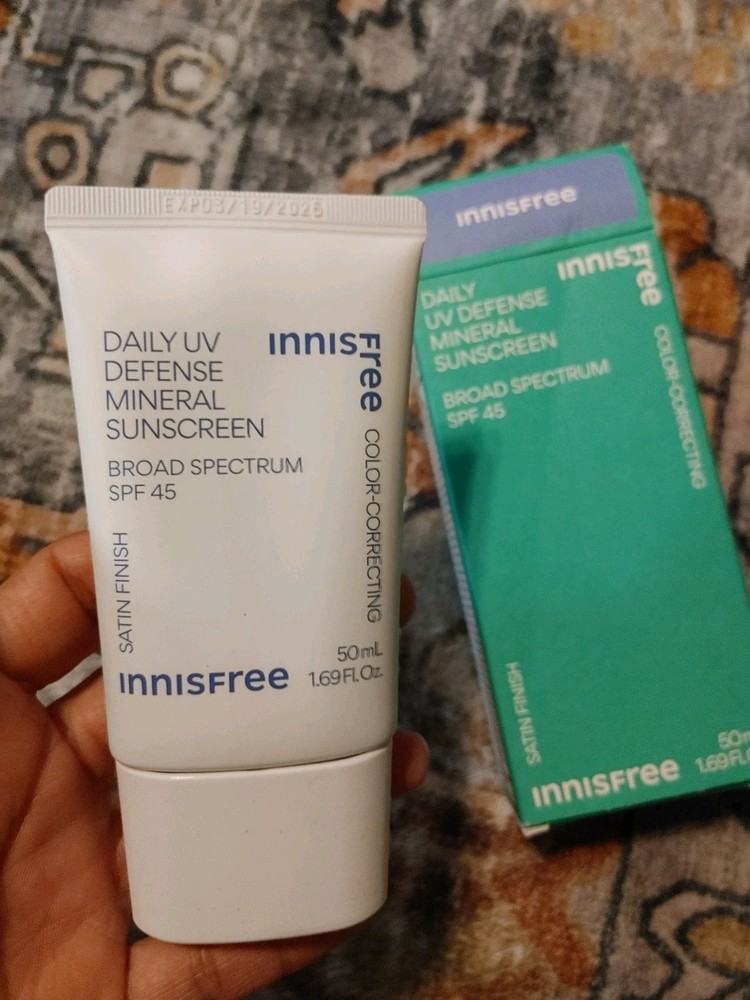 Innisfree Daily UV Defense Mineral Sunscreen SPF 45, 1.69 oz 03/2026 Face NIB