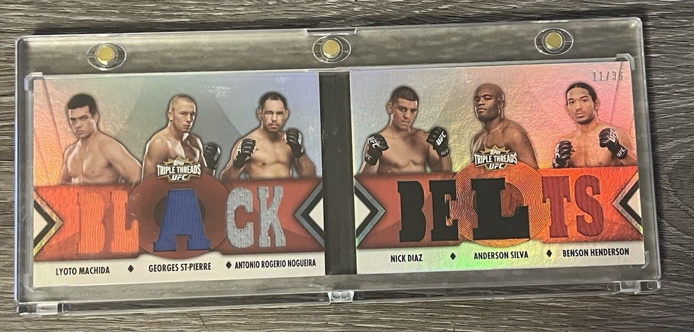 2013 Topps UFC Knockout Triple Threads Booklet /36 Diaz Silva St-Pierre Machida