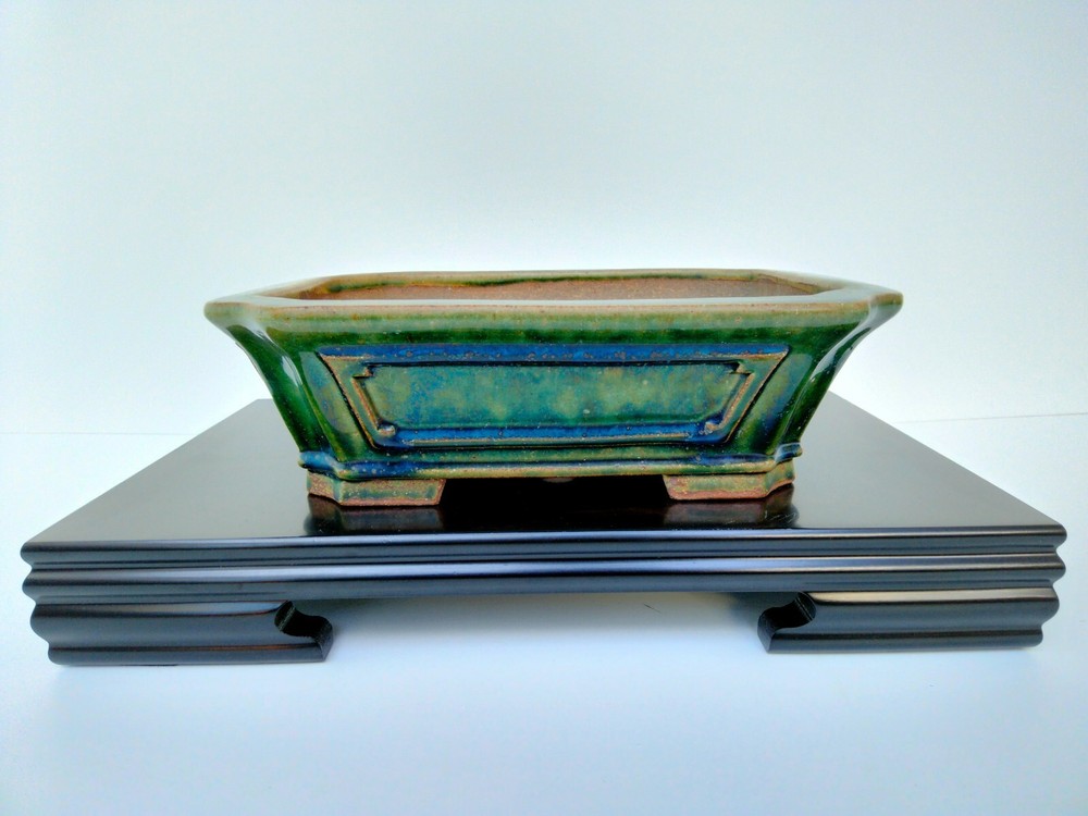 Bonsai Tree Pot Tokoname-ware Watanabe Shozan Glazed Width 29.9 cm / 11.77 in.