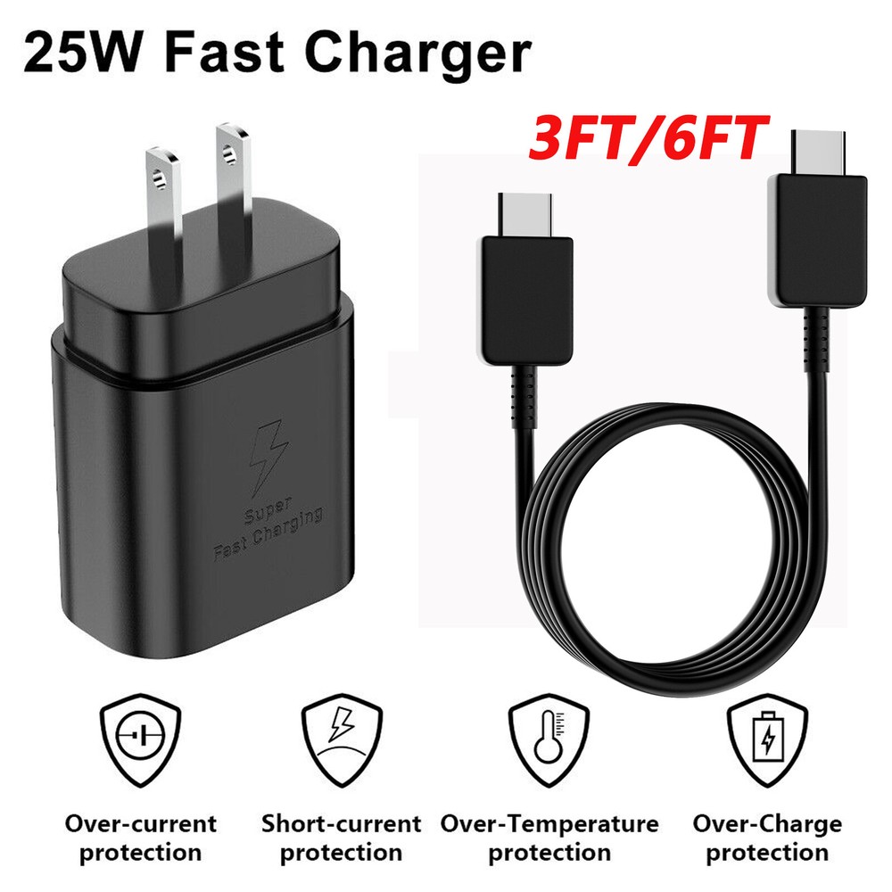 25W Super Fast PD Wall Charger Type C USB-C for Samsung Galaxy S20 S21 S22 Note